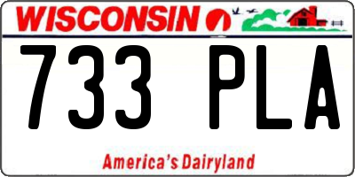 WI license plate 733PLA