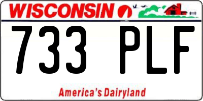 WI license plate 733PLF