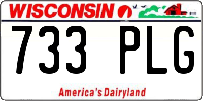 WI license plate 733PLG
