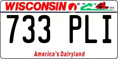 WI license plate 733PLI