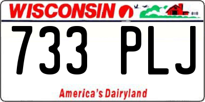 WI license plate 733PLJ