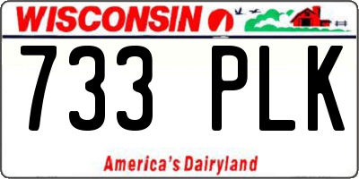 WI license plate 733PLK