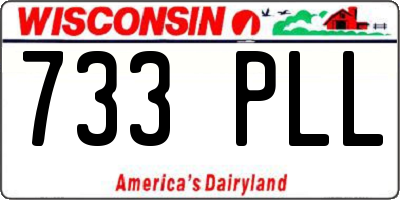 WI license plate 733PLL