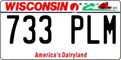 WI license plate 733PLM