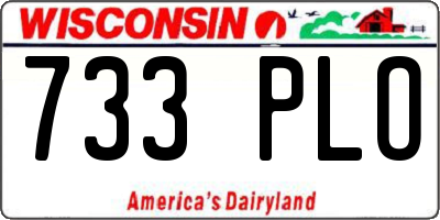 WI license plate 733PLO