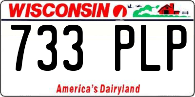 WI license plate 733PLP
