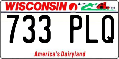 WI license plate 733PLQ