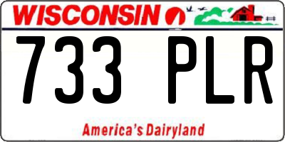 WI license plate 733PLR