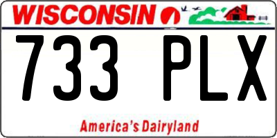 WI license plate 733PLX
