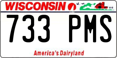 WI license plate 733PMS