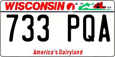 WI license plate 733PQA