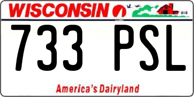 WI license plate 733PSL