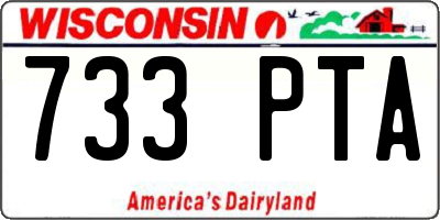 WI license plate 733PTA