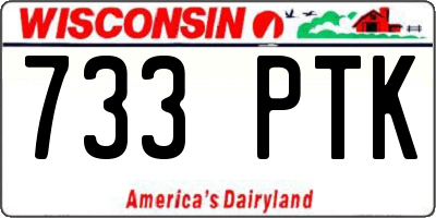 WI license plate 733PTK