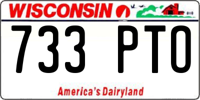 WI license plate 733PTO