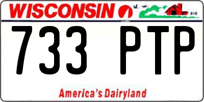 WI license plate 733PTP