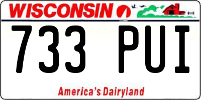 WI license plate 733PUI
