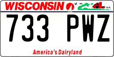 WI license plate 733PWZ