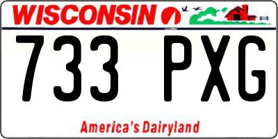 WI license plate 733PXG