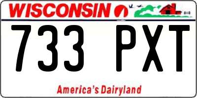 WI license plate 733PXT