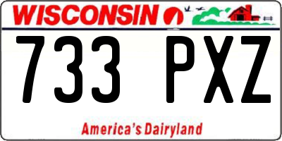WI license plate 733PXZ