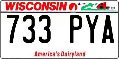 WI license plate 733PYA