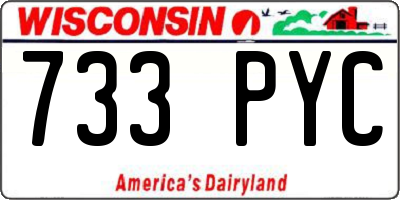 WI license plate 733PYC