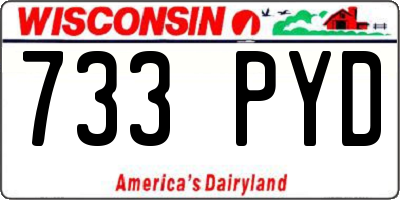 WI license plate 733PYD