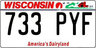 WI license plate 733PYF