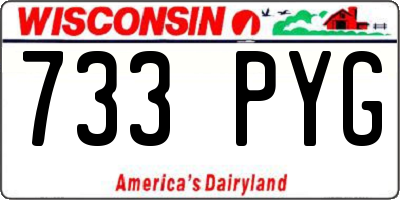 WI license plate 733PYG