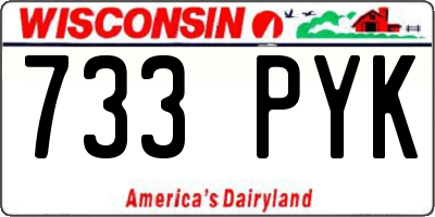 WI license plate 733PYK