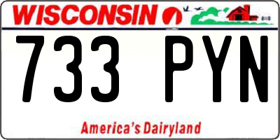 WI license plate 733PYN