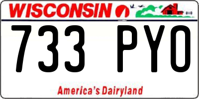 WI license plate 733PYO