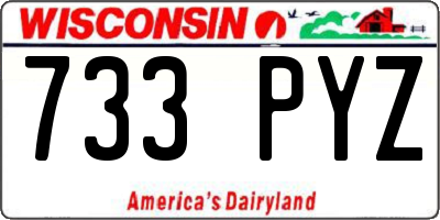 WI license plate 733PYZ