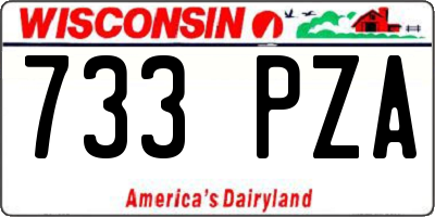WI license plate 733PZA