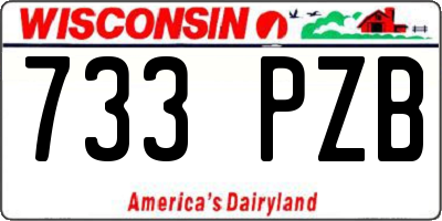 WI license plate 733PZB