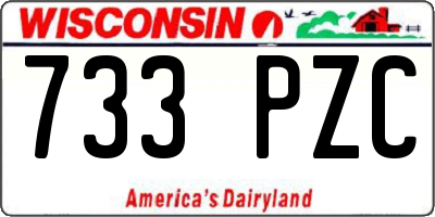 WI license plate 733PZC