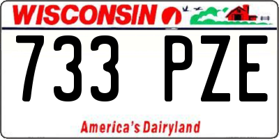 WI license plate 733PZE