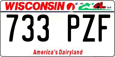 WI license plate 733PZF