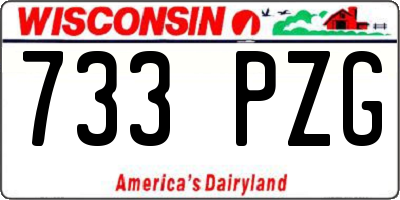 WI license plate 733PZG