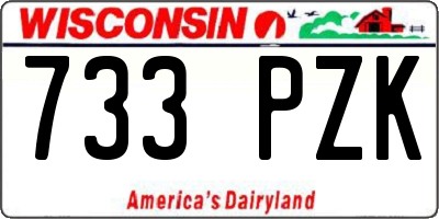 WI license plate 733PZK