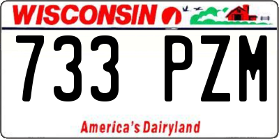 WI license plate 733PZM
