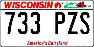 WI license plate 733PZS