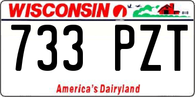WI license plate 733PZT