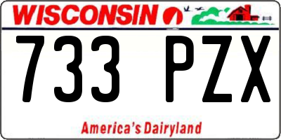 WI license plate 733PZX