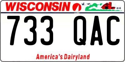 WI license plate 733QAC