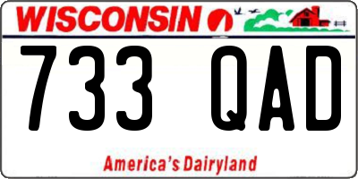 WI license plate 733QAD