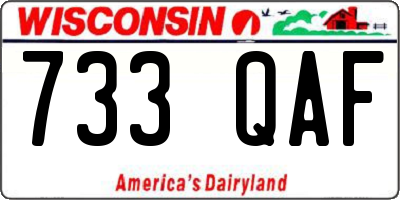 WI license plate 733QAF