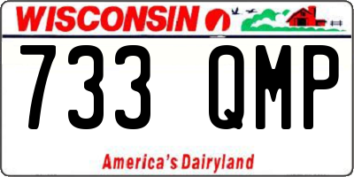 WI license plate 733QMP