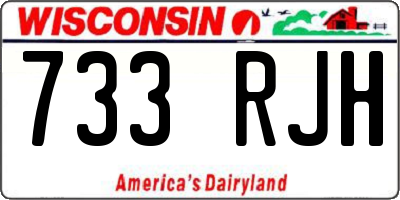 WI license plate 733RJH